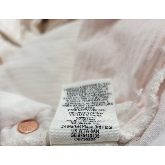 Free‎ People Loving Good Vibrations Cut Off Denim Shorts Womens 28 Boho Pink Hue - Picture 4 of 4